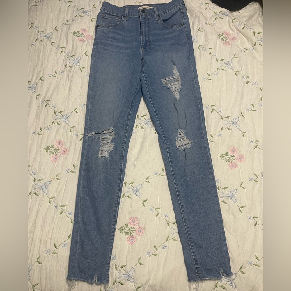 Levi's Light Blue Distressed Skinny Jeans